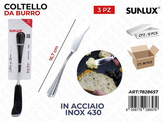 Sunlux Coltello da Burro 3PCS Acc.inox 430 16.7CM