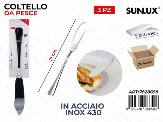Sunlux Coltello da Pesce 3PCS Acc.inox 430 21CM