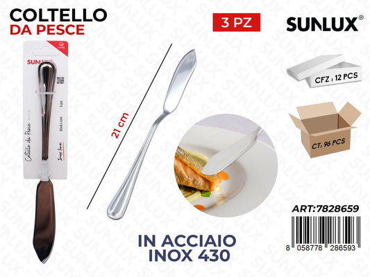 Sunlux Coltello da Pesce Acc.inox 430 3PCS 21CM