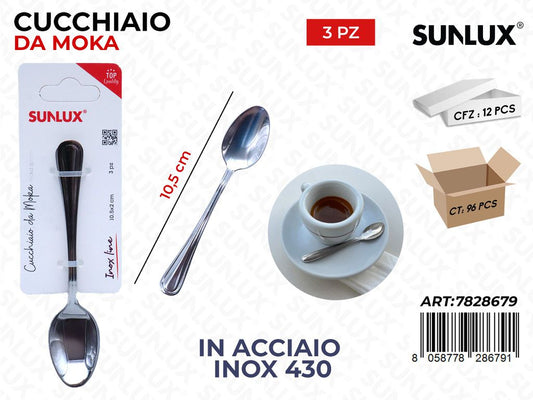 Sunlux Cucchiaio da Moka 3PCS Acc.inox 430 10.5CM