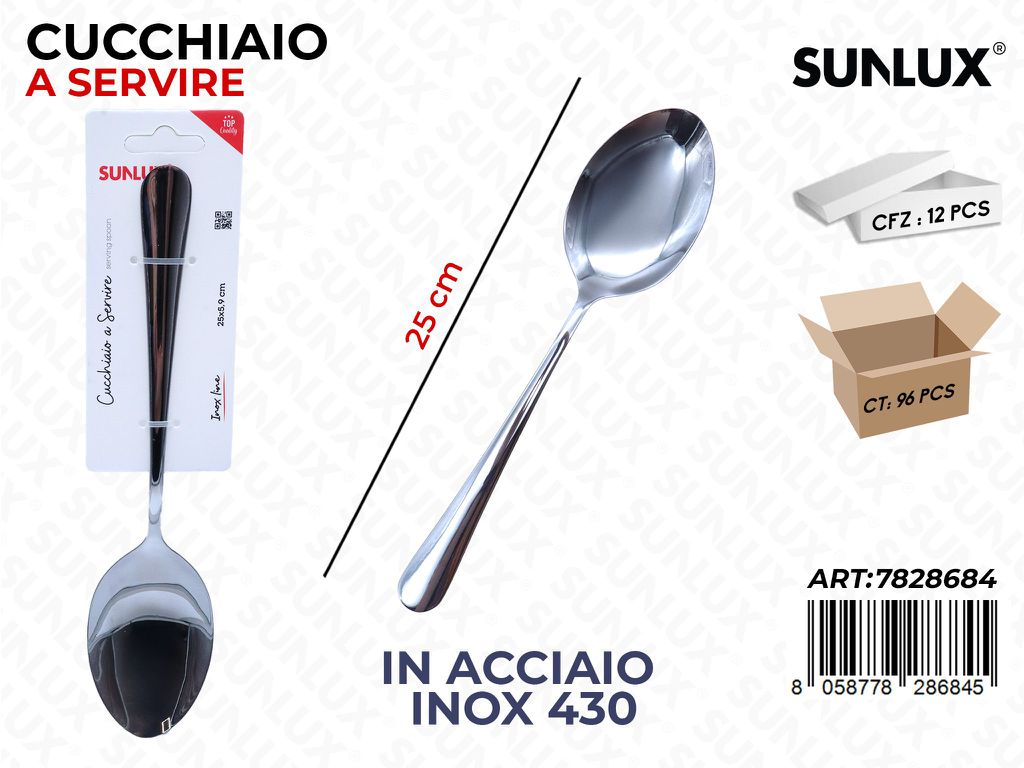 Sunlux Cucchiaio a Servire Acc.inox 430 25CM