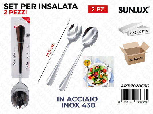 Sunlux Set Insalata 2PCS Acc.inox 430 21.3CM