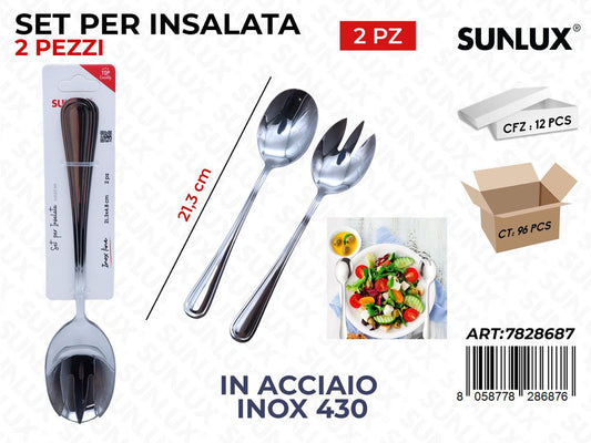 Sunlux Set Insalata 2PCS Acc.inox 430 21.3CM