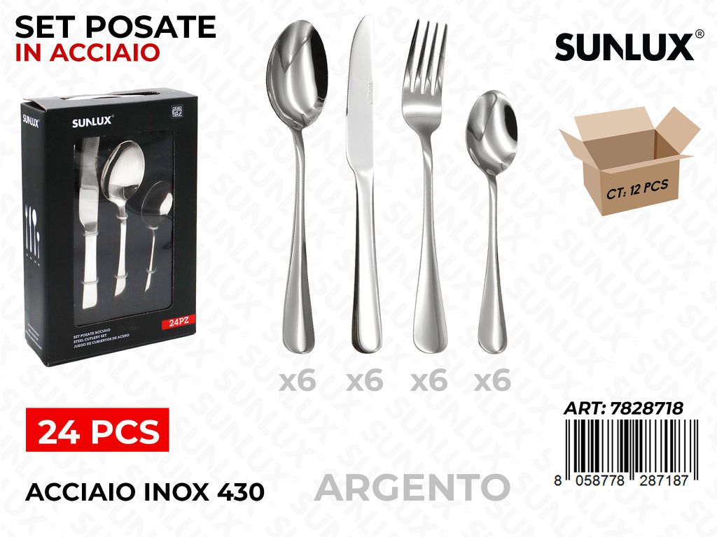 Sunlux Set Posate Arg. Acciaio 430 24PCS