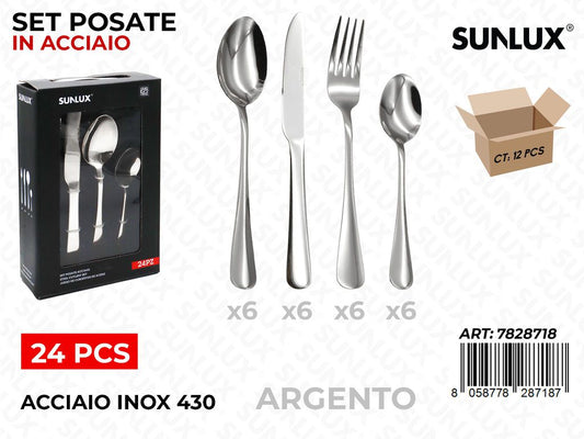 Sunlux Set Posate Arg. Acciaio 430 24PCS