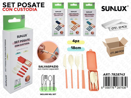 Sunlux Set Posate c/Custodia Ass. 4PCS 18CM