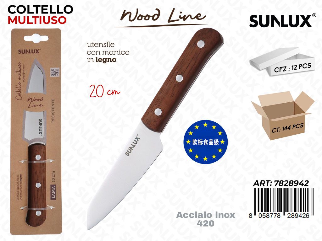 Sunlux Wood L. Coltello ACC.420 20CM