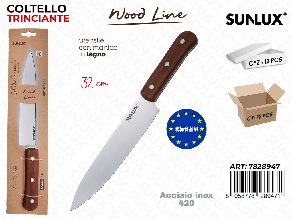 Sunlux Wood L. Coltello Trinciante ACC.420 32CM