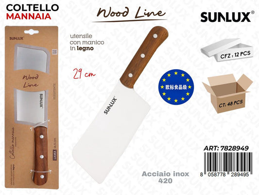 Sunlux Wood L. Coltello Mannaia ACC.420 29CM