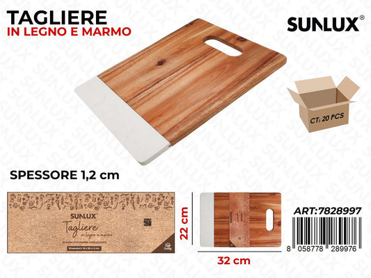 Sunlux Tagliere in Legno-marmo 32*22*1.2CM