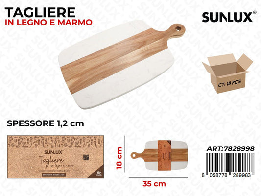 Sunlux Tagliere in Legno-marmo 35*18*1.2CM