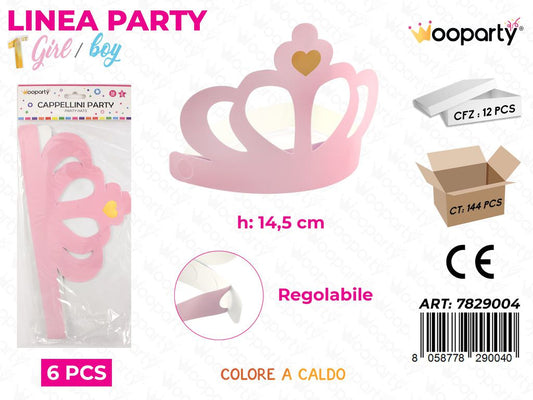 L. 1 COMP. GIRL CAPPELLINI PARTY 14.5CM 6PCS /PZ DA 12**