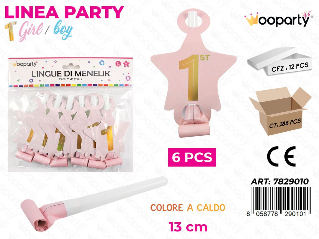 L. 1 COMP. GIRL LINGUE DI MENELIK 13CM 6PCS /PZ DA 12**