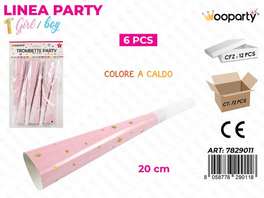 L. 1 COMP. GIRL TROMBETTE 20CM 6PCS /PZ DA 12**