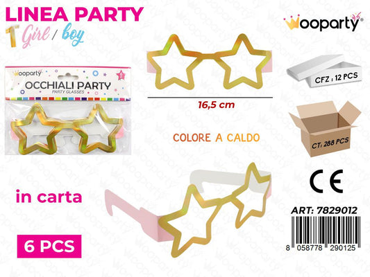 L. 1 COMP. GIRL OCCHIALI PARTY 16.5CM 6PCS /PZ DA 12**