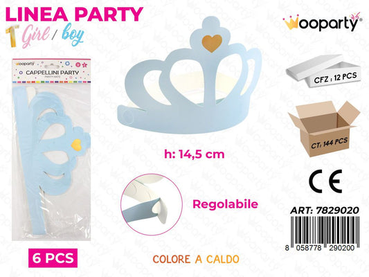 L. 1 COMP. BOY CAPPELLINI PARTY 14.5CM 6PCS /PZ DA 12**