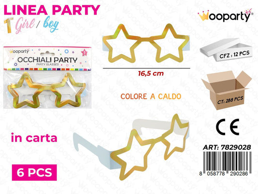 L. 1 COMP. BOY OCCHIALI PARTY 16.5CM 6PCS /PZ DA 12**
