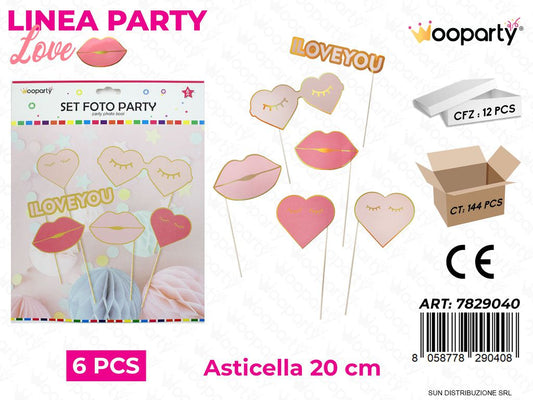 L. LOVE SET FOTO PARTY 6PCS ASS.  20CM /PZ DA 12**