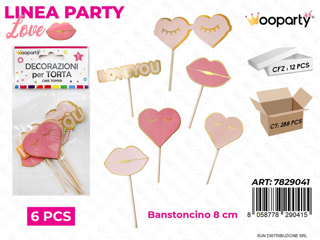 L. LOVE DEC. PER TORTA 6PCS ASS. 8CM /PZ DA 12**