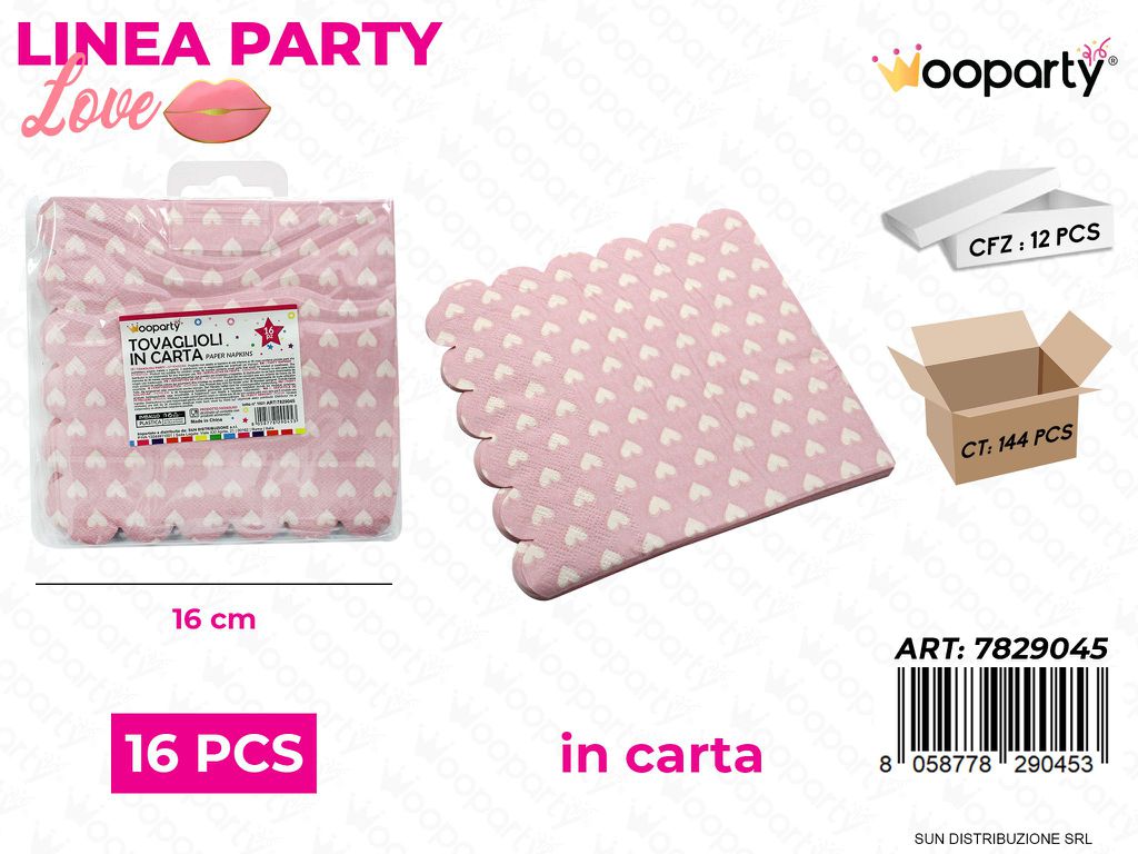 L. LOVE TOVAGLIOLI IN CARTA 16PCS 16CM /PZ DA 12**