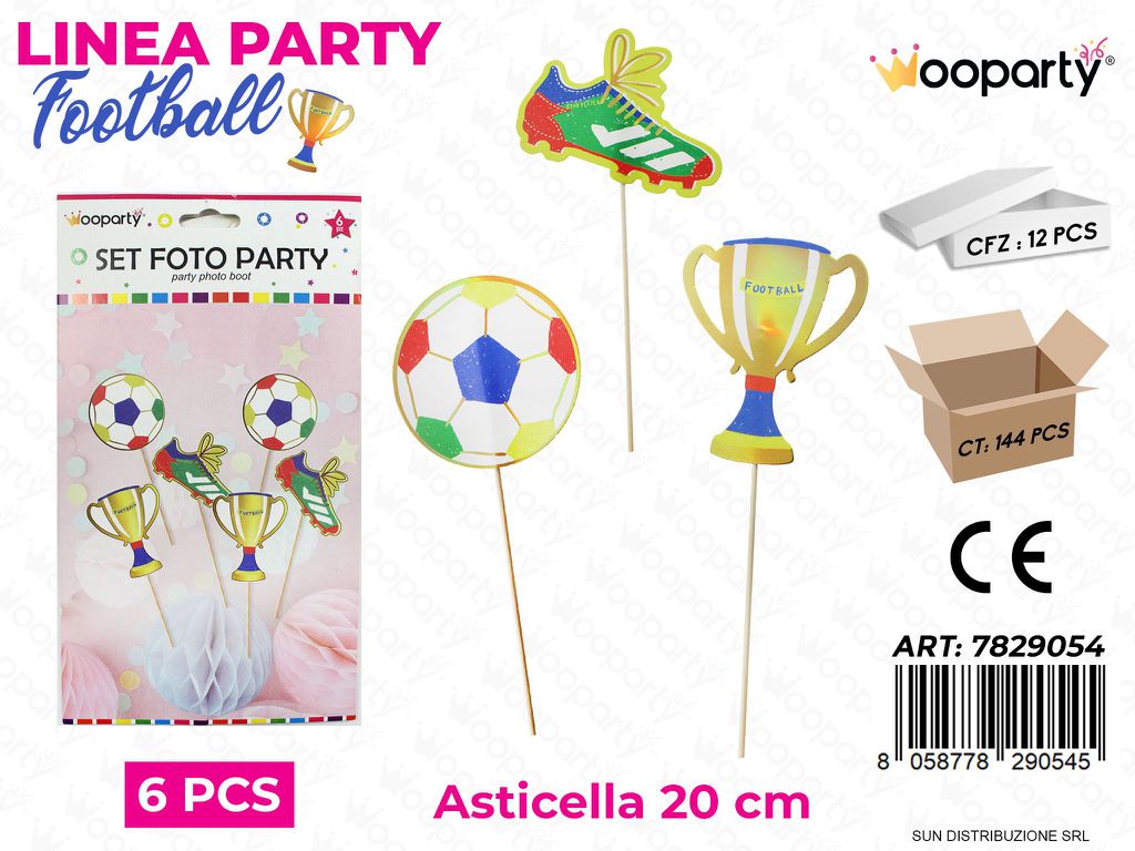L. FOOTBALL SET FOTO PARTY ASS. 20CM 6PCS /PZ DA 12**