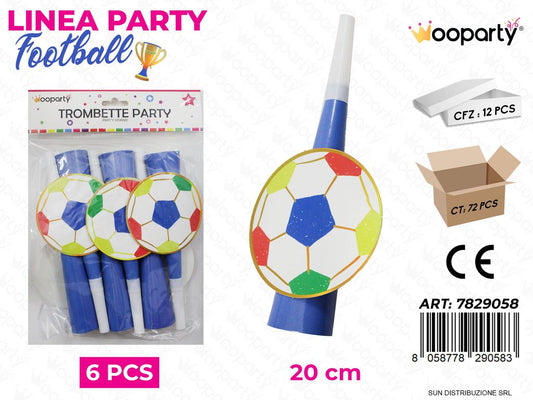 L. FOOTBALL TROMBETTE PARTY 20CM 6PCS /PZ DA 12**