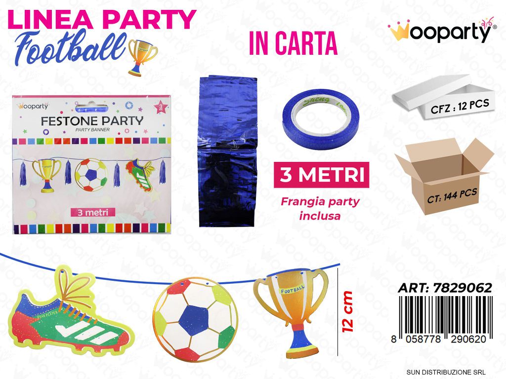 L. FOOTBALL FESTONE PARTY 12CM*3MT  /PZ DA 12**