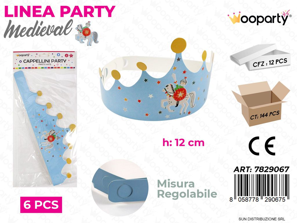 L. MEDIEVAL CORONCINA PARTY 6PCS12CM /PZ DA 12**