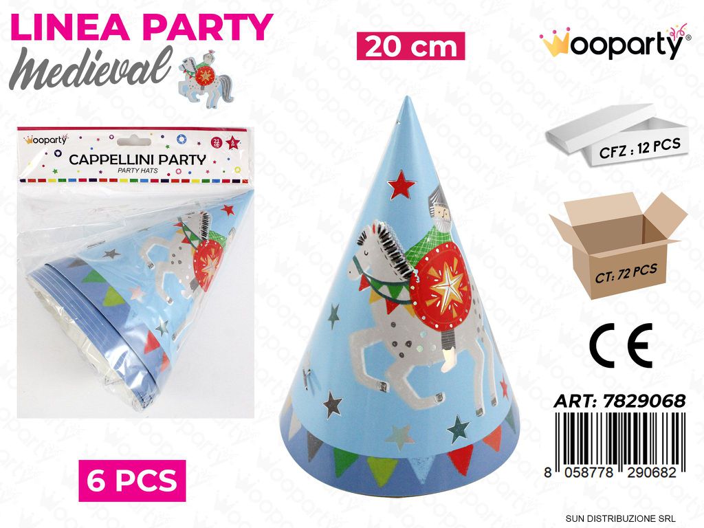 L. MEDIEVAL CAPPELLINI PARTY 6PCS 20CM /PZ DA 12**