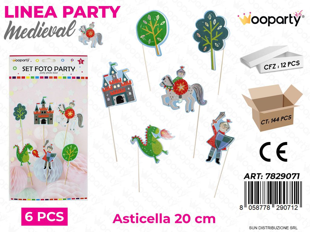 L. MEDIEVAL SET FOTO PARTY 6PCS ASS. 20CM /PZ DA 12**