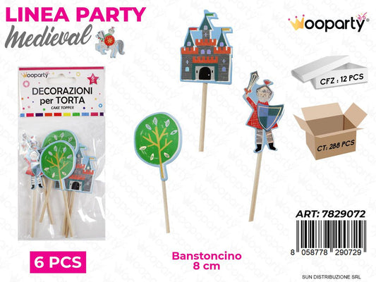 L. MEDIEVAL DEC. PER TORTA 6PCS ASS. 8CM /PZ DA 12**