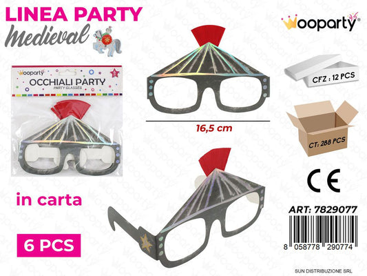 L. MEDIEVAL OCCHIALI PARTY 6PCS 16.5CM /PZ DA 12**