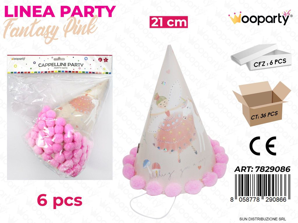 L. FIABE CAPPELLINI PARTY 6PCS 21CM /PZ DA 6**