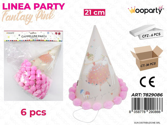 L. FIABE CAPPELLINI PARTY 6PCS 21CM /PZ DA 6**