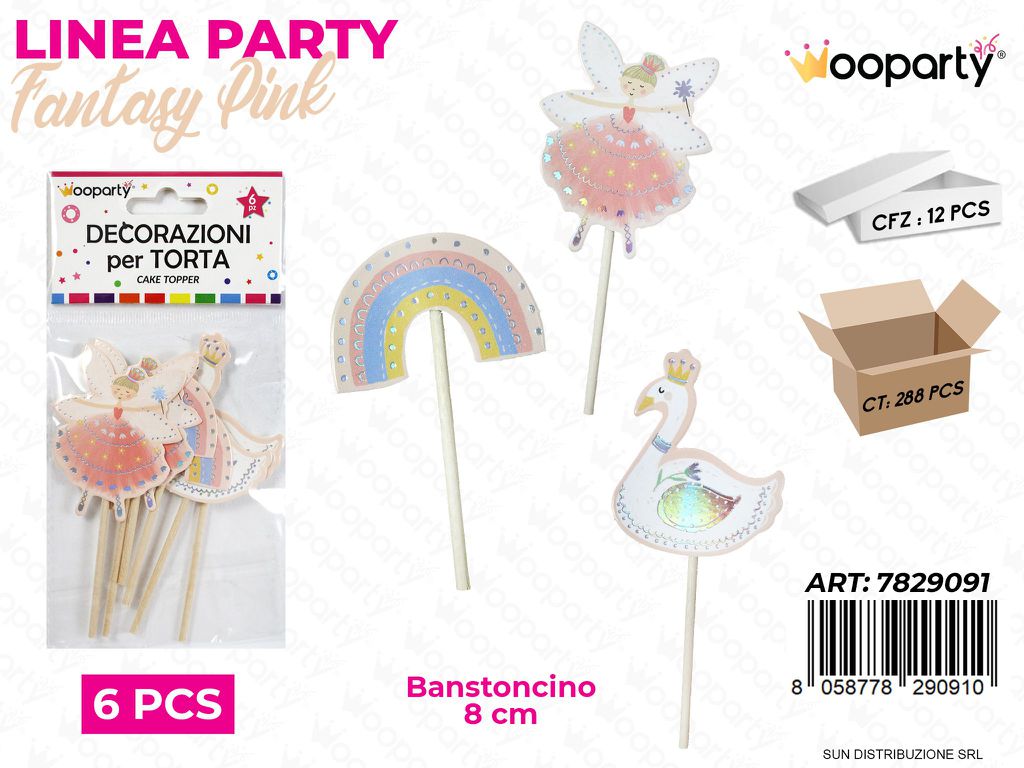 L. FIABE DEC. PER TORTA 6PCS ASS. 8CM /PZ DA 12**