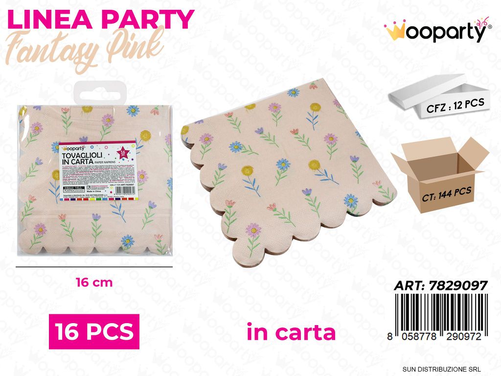 L. FIABE TOVAGLIOLI IN CARTA 16CM 16PCS /PZ DA 12**