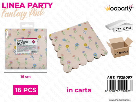 L. FIABE TOVAGLIOLI IN CARTA 16CM 16PCS /PZ DA 12**