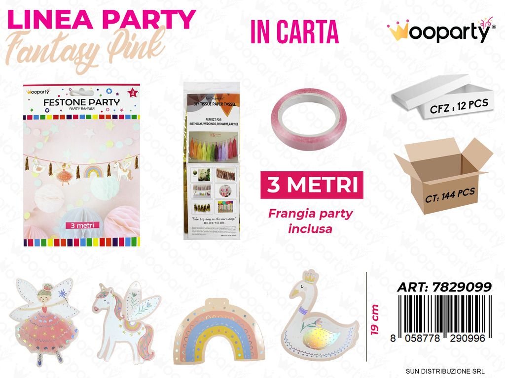L. FIABE FESTONE PARTY 3MT*19CM /PZ DA 12**