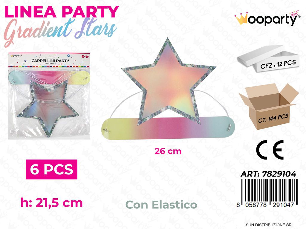 L. GRADIENT STARS CAPPELLINI PARTY 26*21.5CM 6PCS /PZ DA 12**