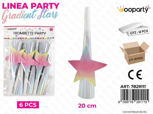 L. GRADIENT STARS TROMBETTE 20CM 6PCS /PZ DA 12**