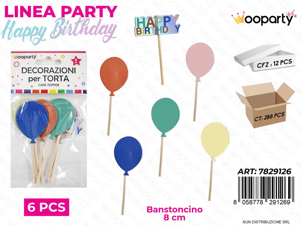 L. BUON COMPL. DEC. PER TORTA 6PCS 8CM /PZ DA 12**