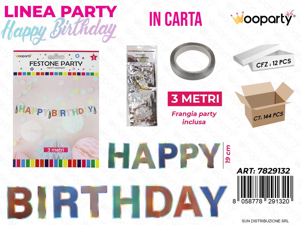 L. BUON COMPL. FESTONE PARTY 3MT*19CM/PZ DA 12**