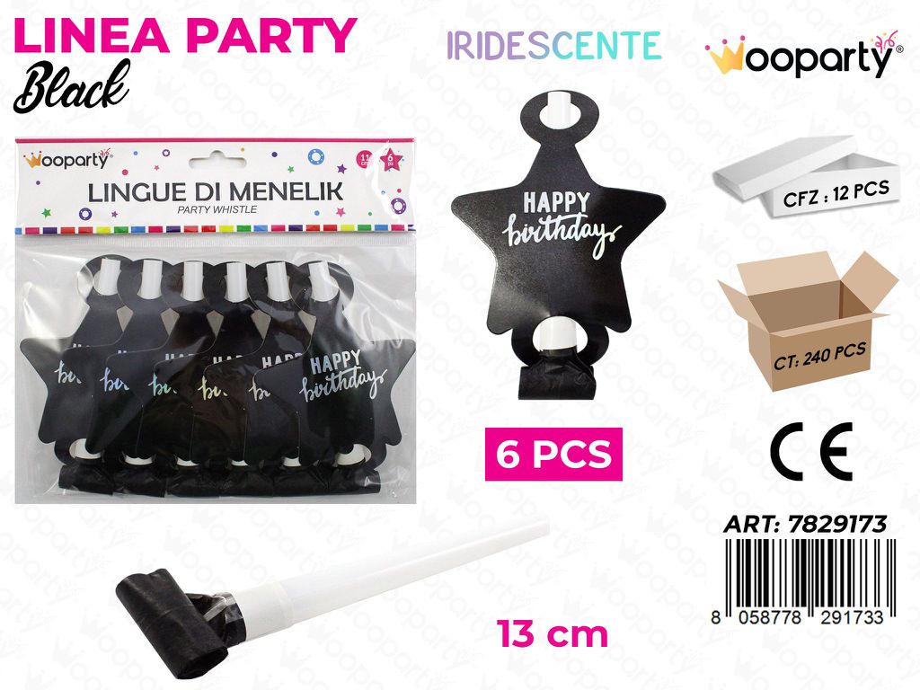 L. BLACK LINGUE MENELIK 6PCS 13CM /PZ DA 12**