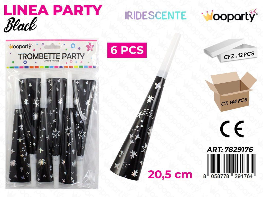 L. BLACK TROMBETTE 6PCS 20.5CM /PZ DA 12**
