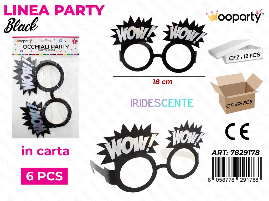 L. BLACK OCCHIALI 6PCS 18CM /PZ DA 12**