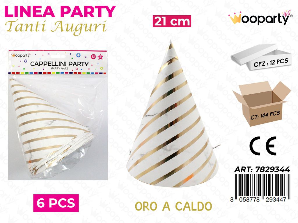 L. AUGURI CAPPELLINI CARTA 6PCS 21CM /PZ DA 12**