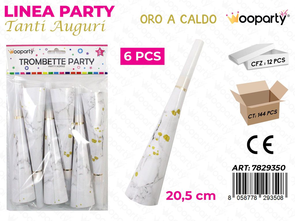L. AUGURI TROMBETTE 6PCS 20.5CM /PZ DA 12**