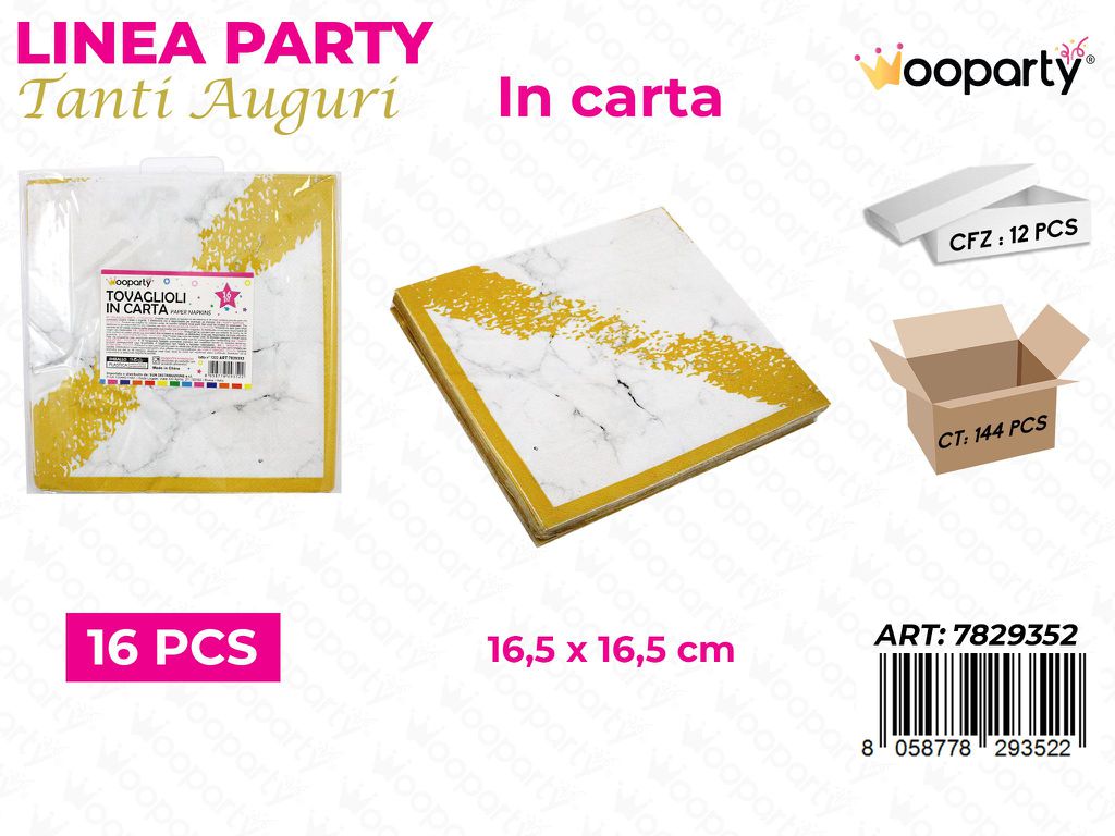 L. AUGURI TOVAGLIOLI 16PCS 16.5*16.5CM /PZ DA 12**