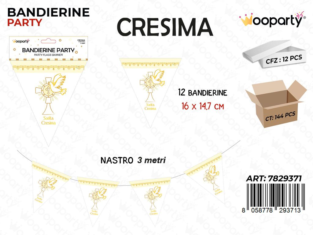 L. CRESIMA BANDIERINE 16*14.7CM*3MT /PZ DA 12**