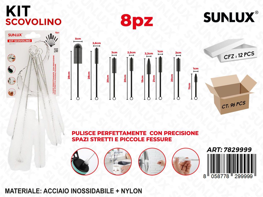 Sunlux Kit Scovolino Acc. 8PCS Mis. Ass.
